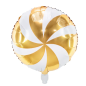 Preview: Folienballon rund - Candy Ballon gold-weiß - ø 45cm